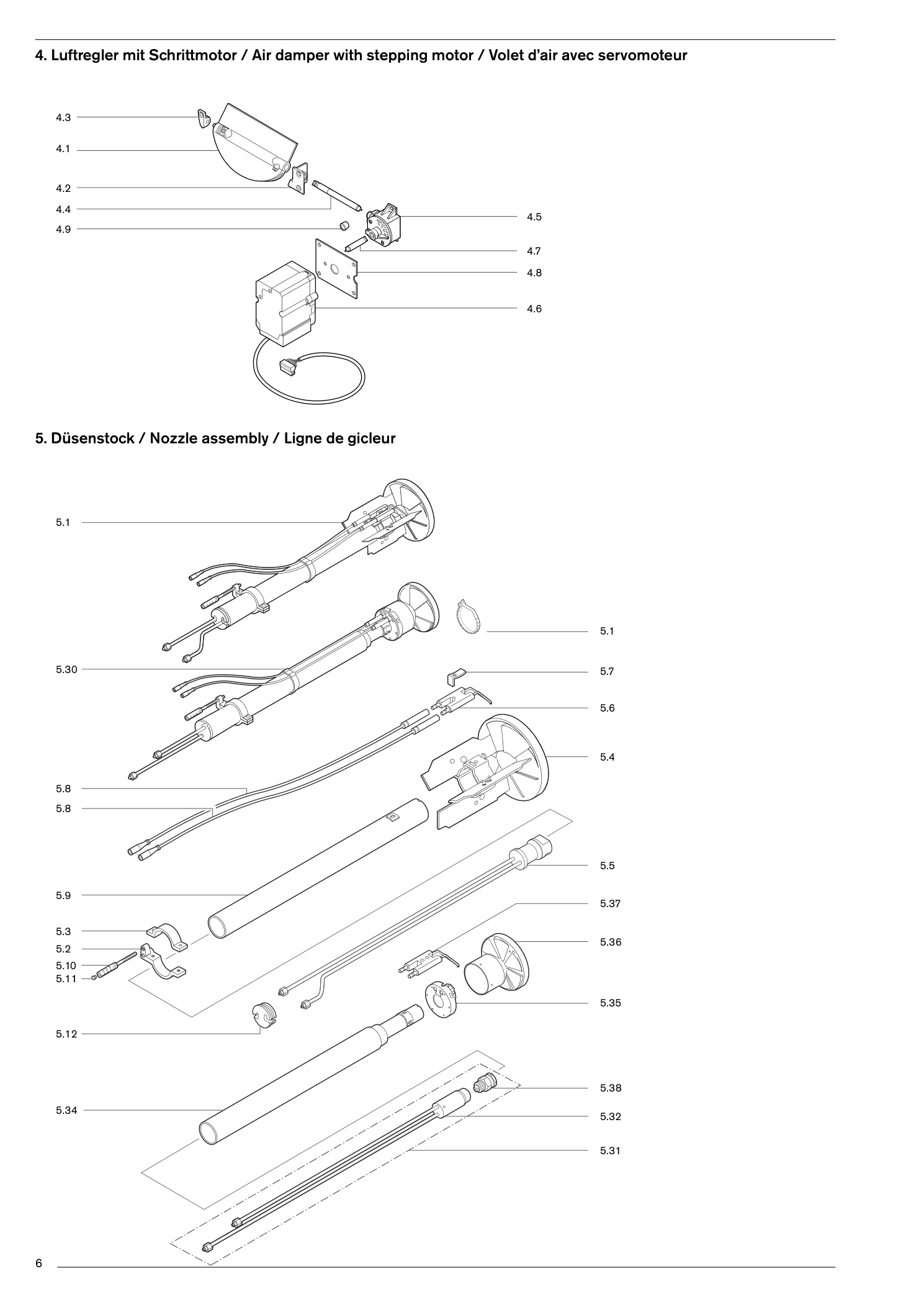 Explosionszeichnung Weishaupt Brenner WL30-C – PDF-Seite 6
