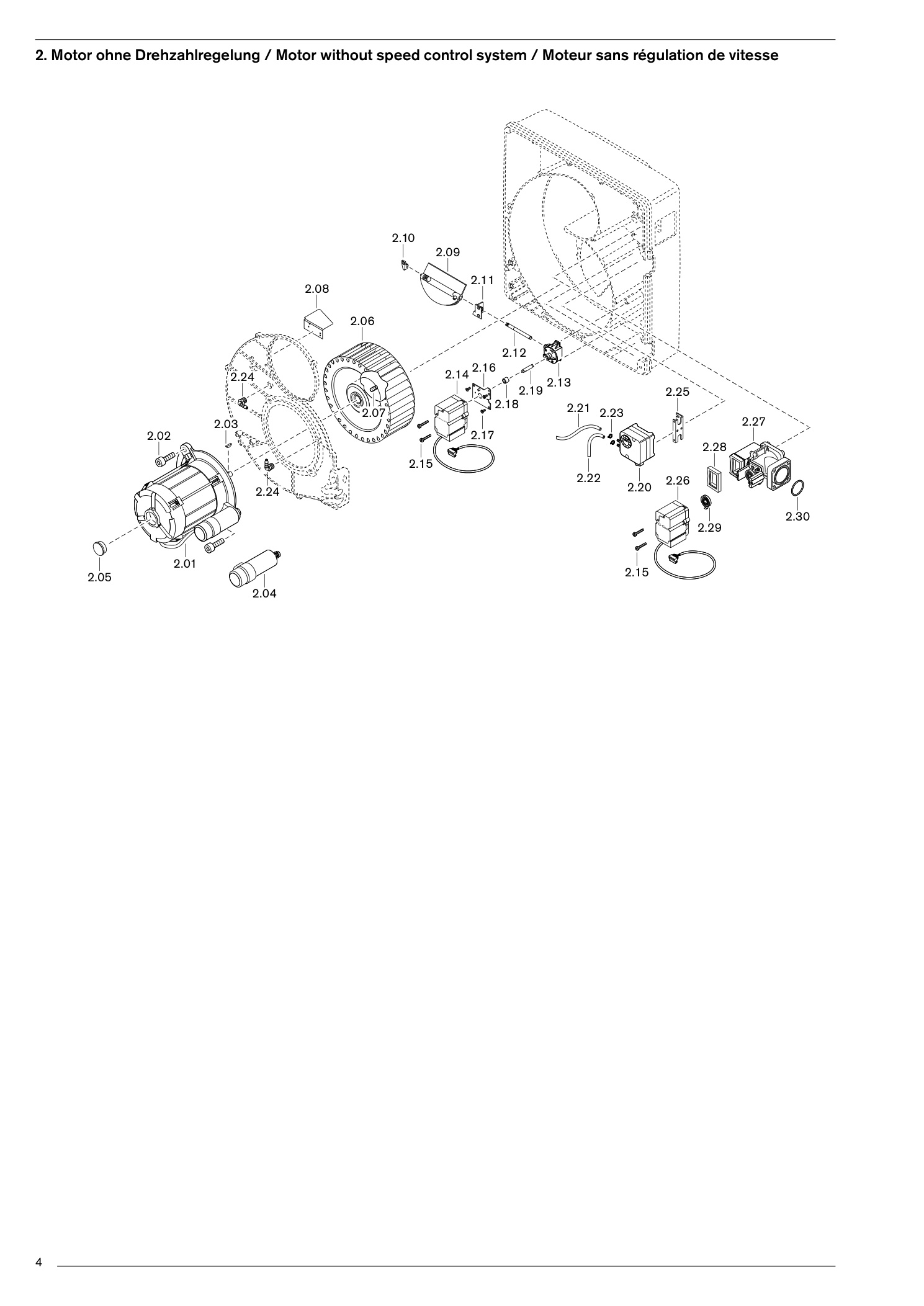 Explosionszeichnung Weishaupt Brenner WG30.../1-C ZM-LN – PDF-Seite 4