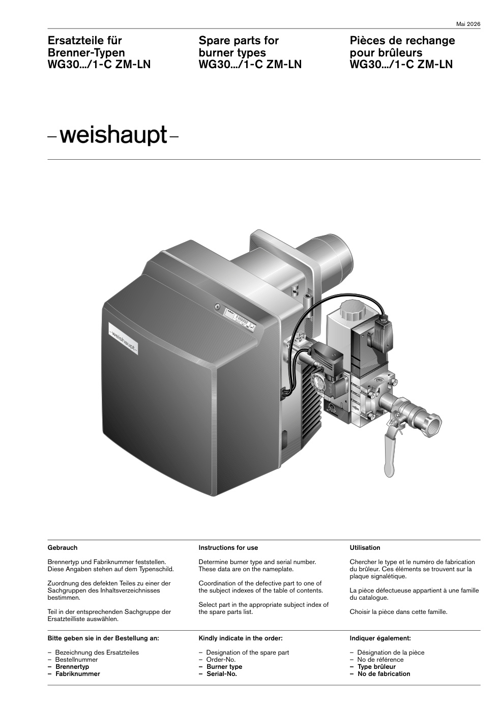 Weishaupt Brenner WG30.../1-C ZM-LN