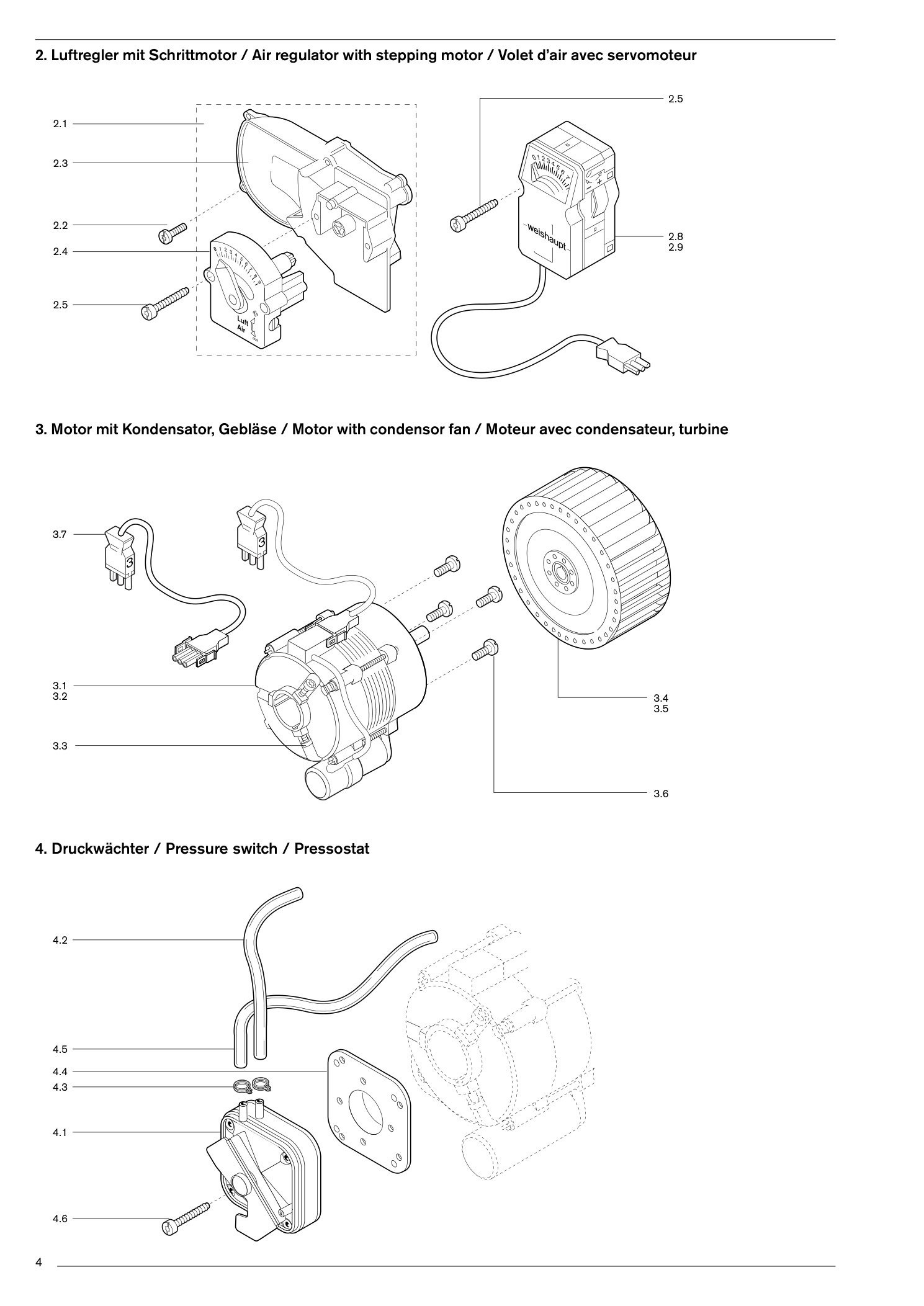 Explosionszeichnung Weishaupt Brenner WG5 – PDF-Seite 4