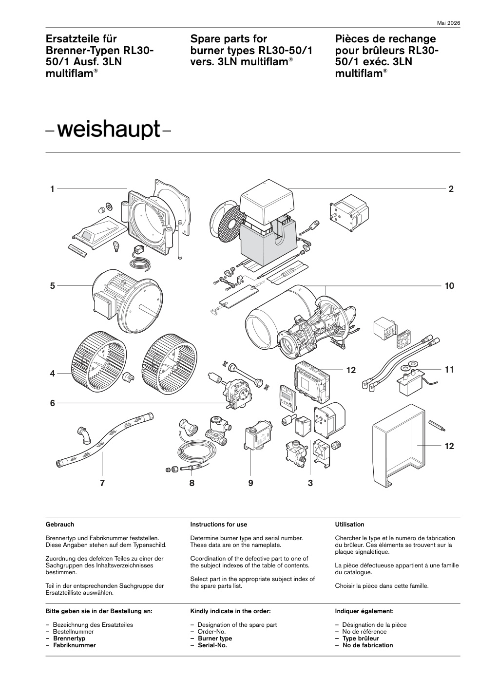 Weishaupt Brenner RL30- 50/1 Ausf. 3LN multiflam®