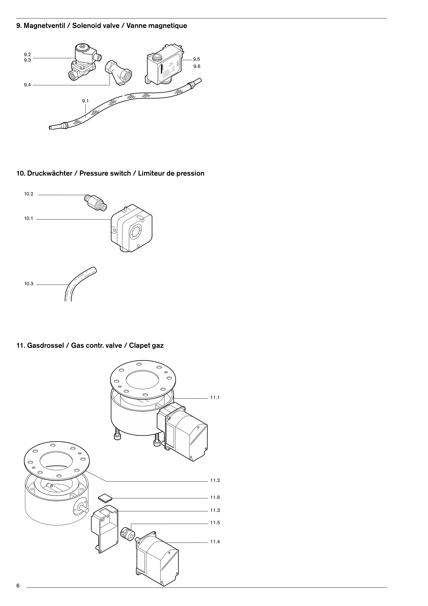 Explosionszeichnung Weishaupt Brenner RGL 60 + 70 Ausf. 3LN multiflam® – PDF-Seite 6