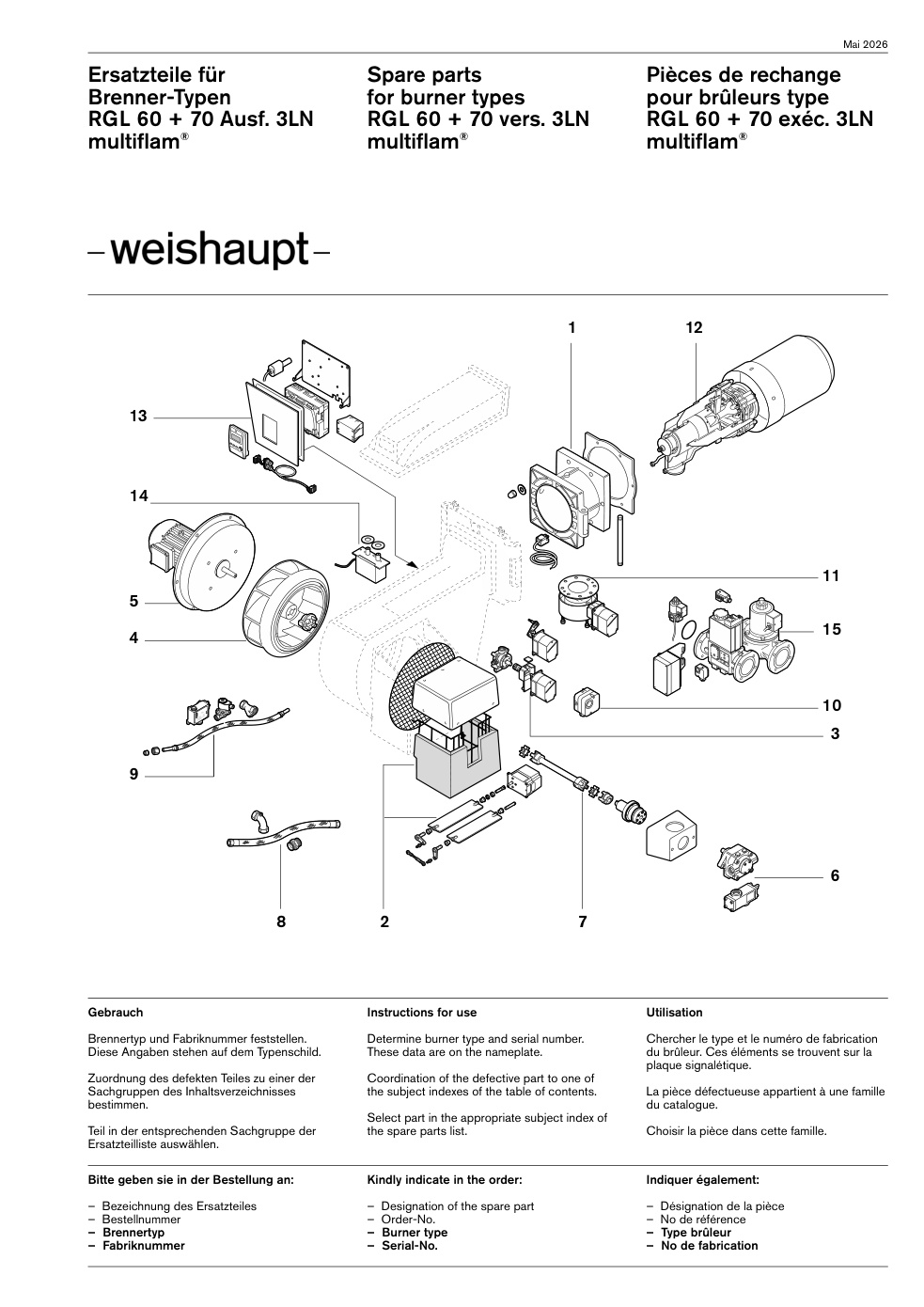Weishaupt Brenner RGL 60 + 70 Ausf. 3LN multiflam®