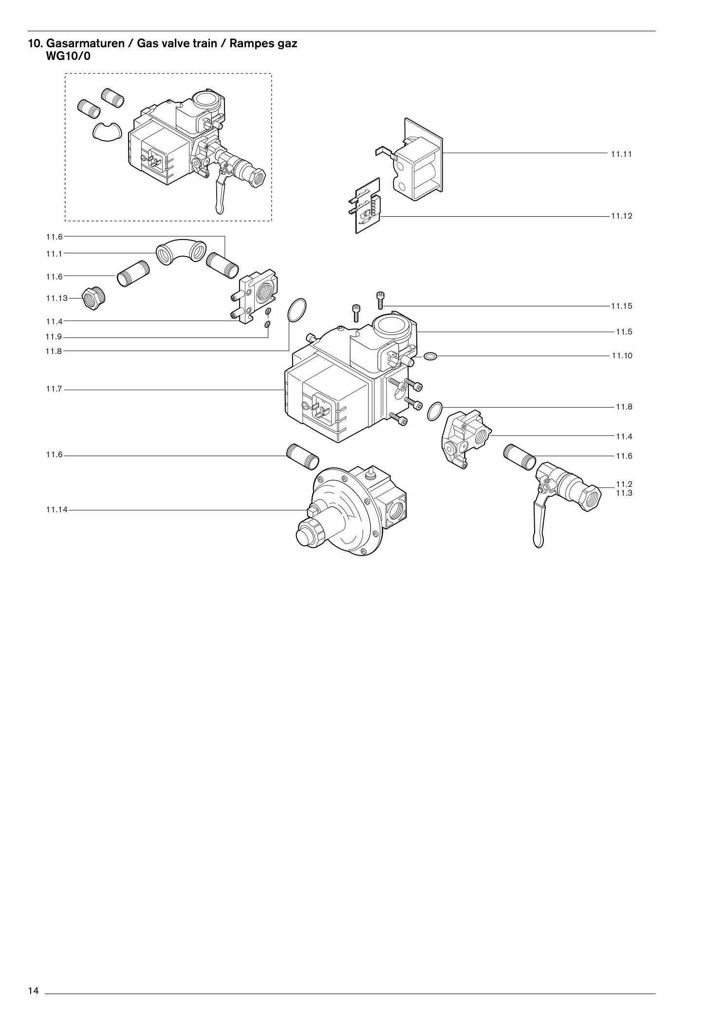 Explosionszeichnung Weishaupt Brenner WG10-D – PDF-Seite 14