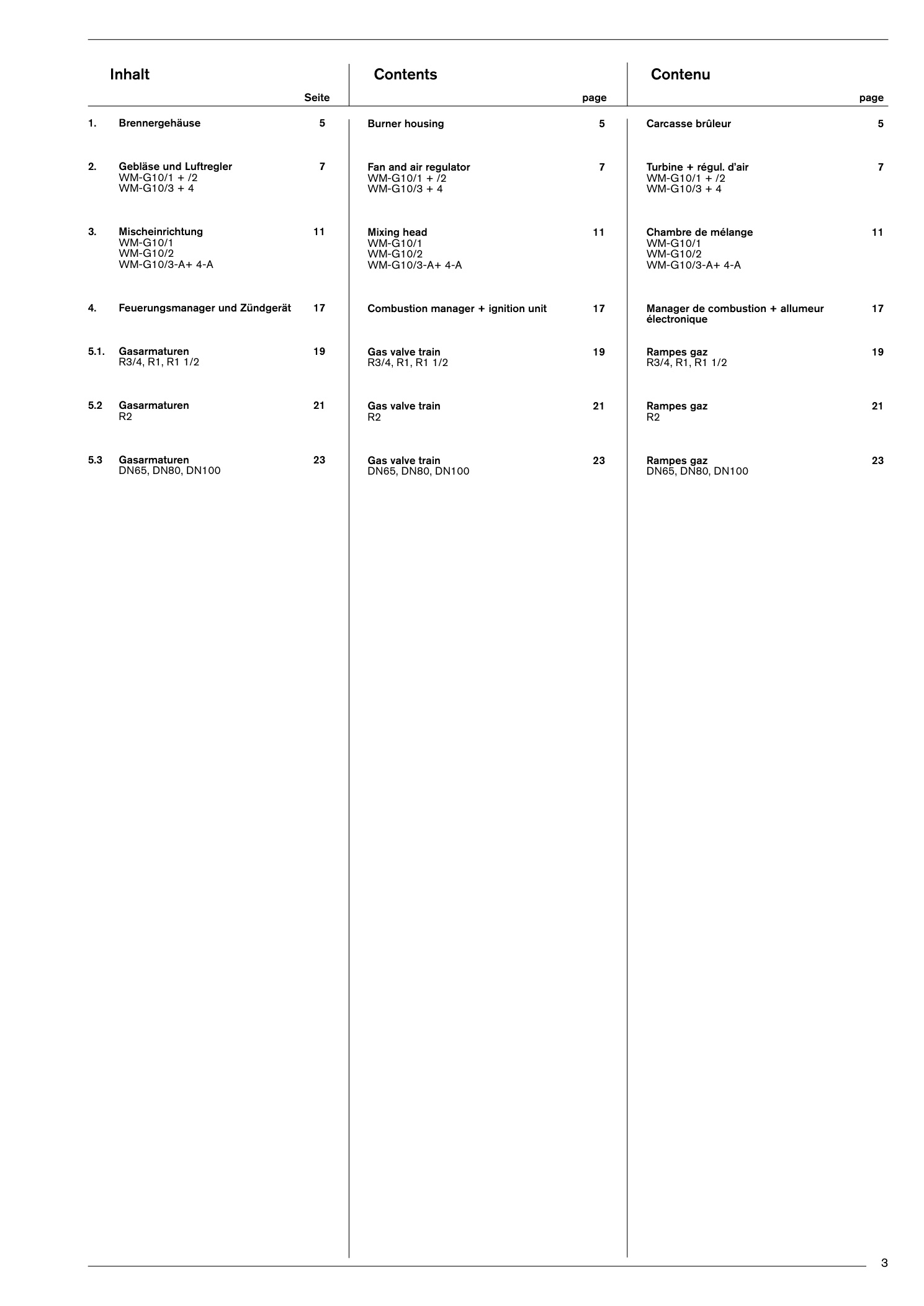 Explosionszeichnung Weishaupt Brenner WM-G10-A Ausf. ZM – PDF-Seite 3