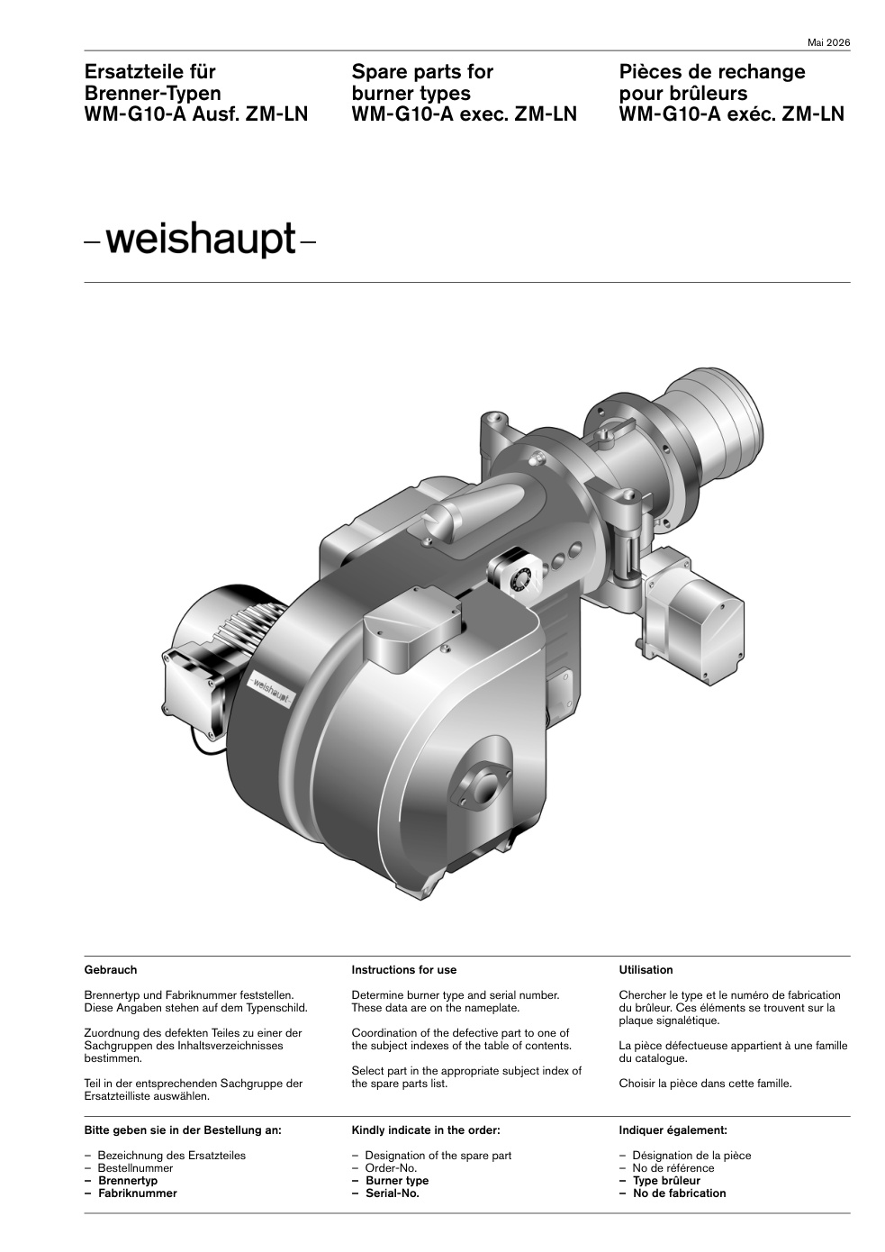 Weishaupt Brenner WM-G10-A Ausf. ZM-LN
