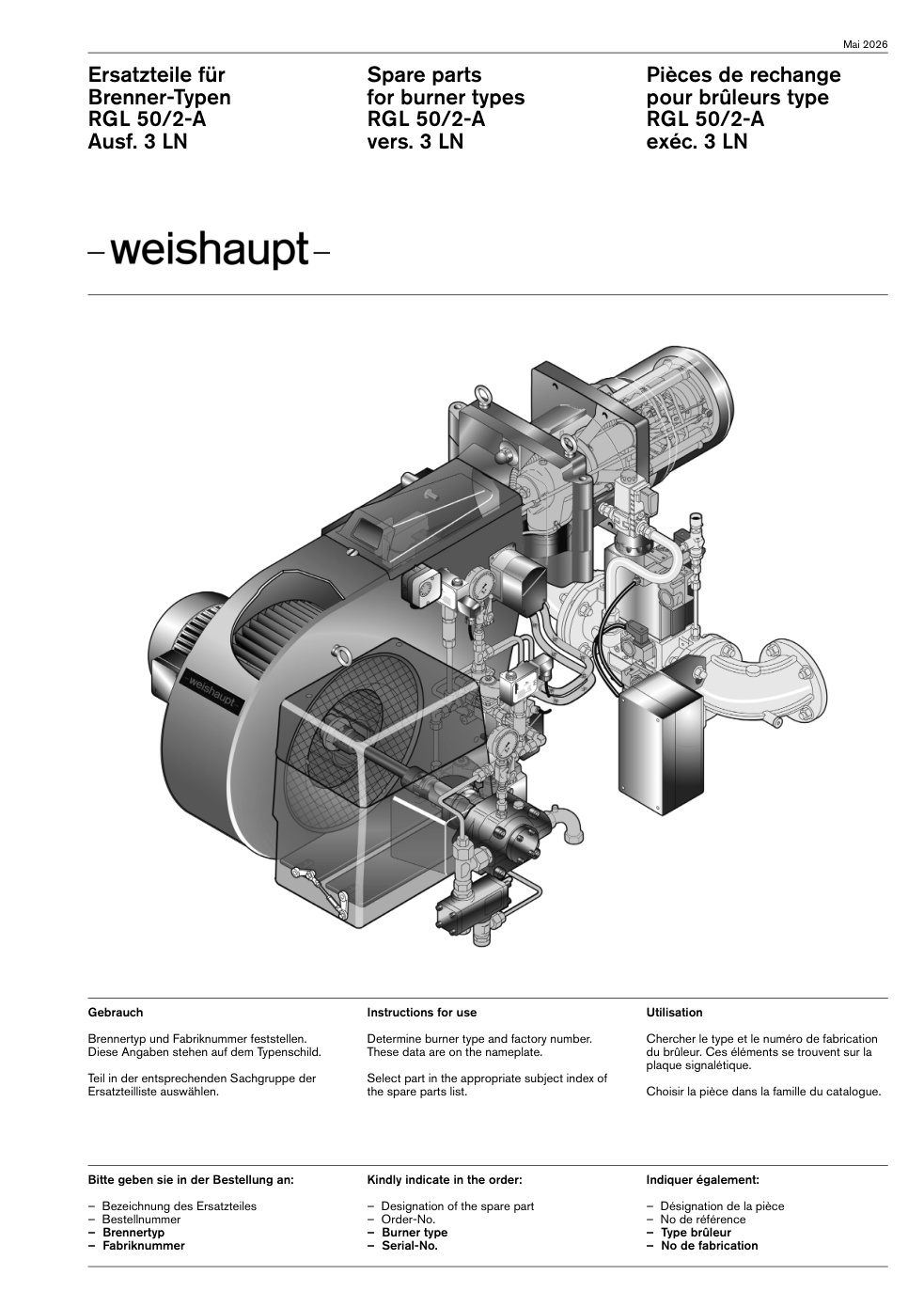 Weishaupt Brenner RGL 50/2-A Ausf. 3 LN