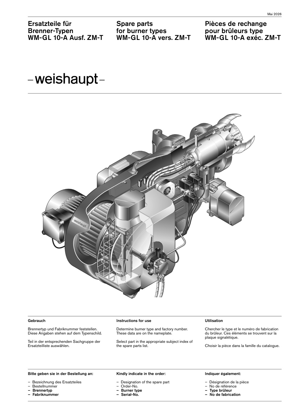 Weishaupt Brenner WM-GL 10-A Ausf. ZM-T