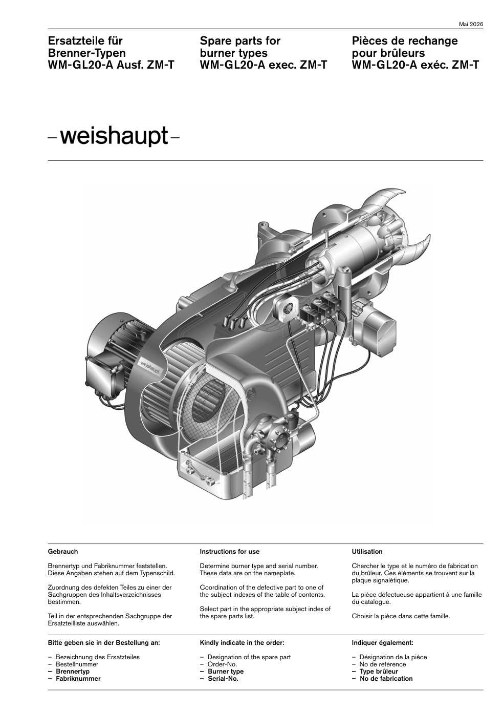 Weishaupt Brenner WM-GL20-A Ausf. ZM-T