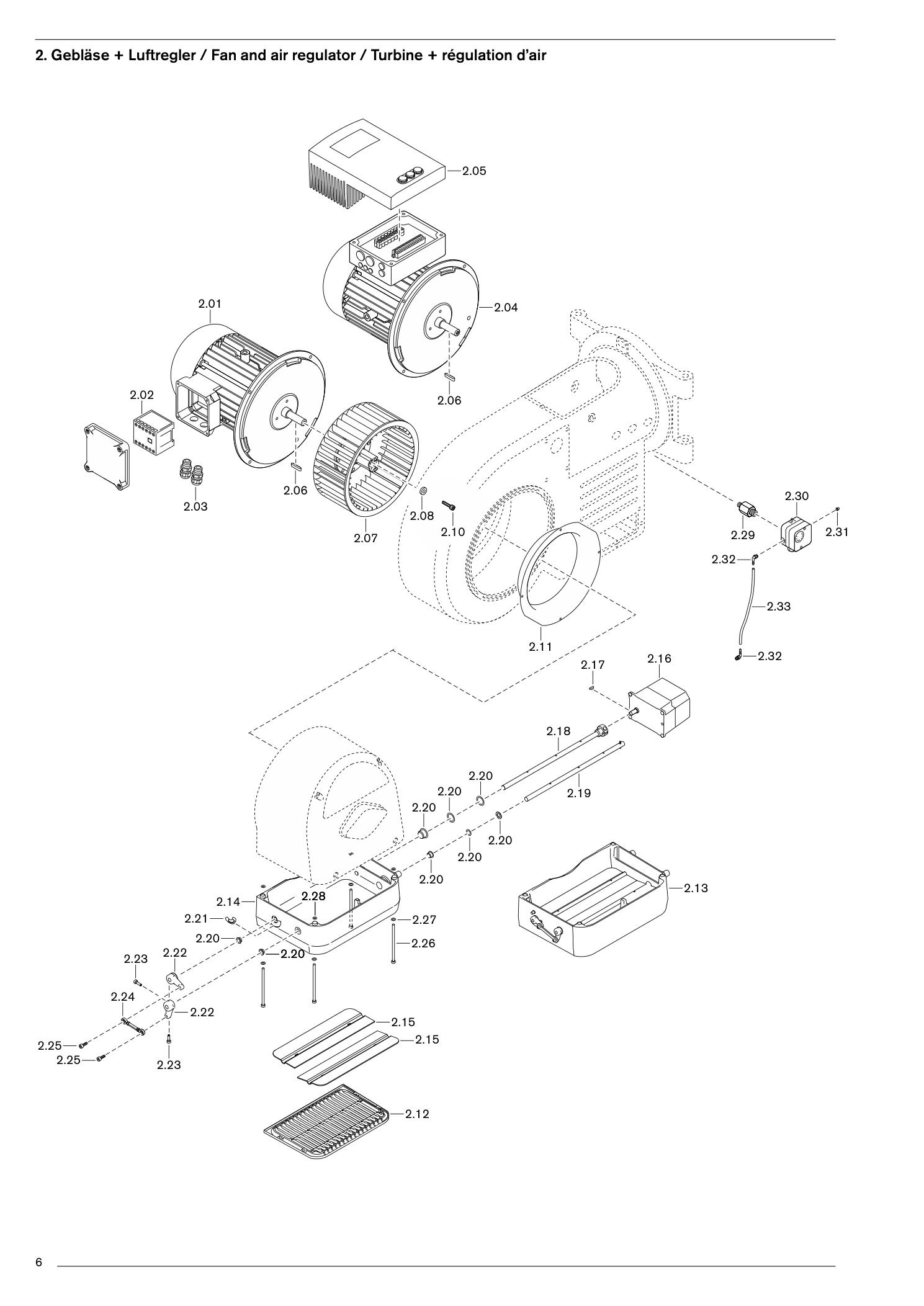 Gebläse + Luftregler / Fan and air regulator / Turbine +