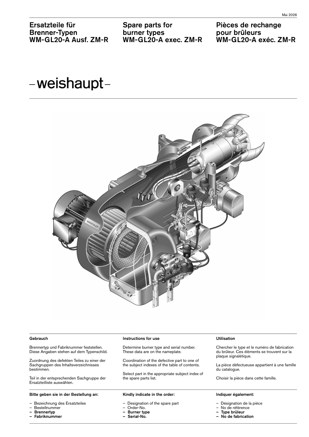 Weishaupt Brenner WM-GL20-A Ausf. ZM-R
