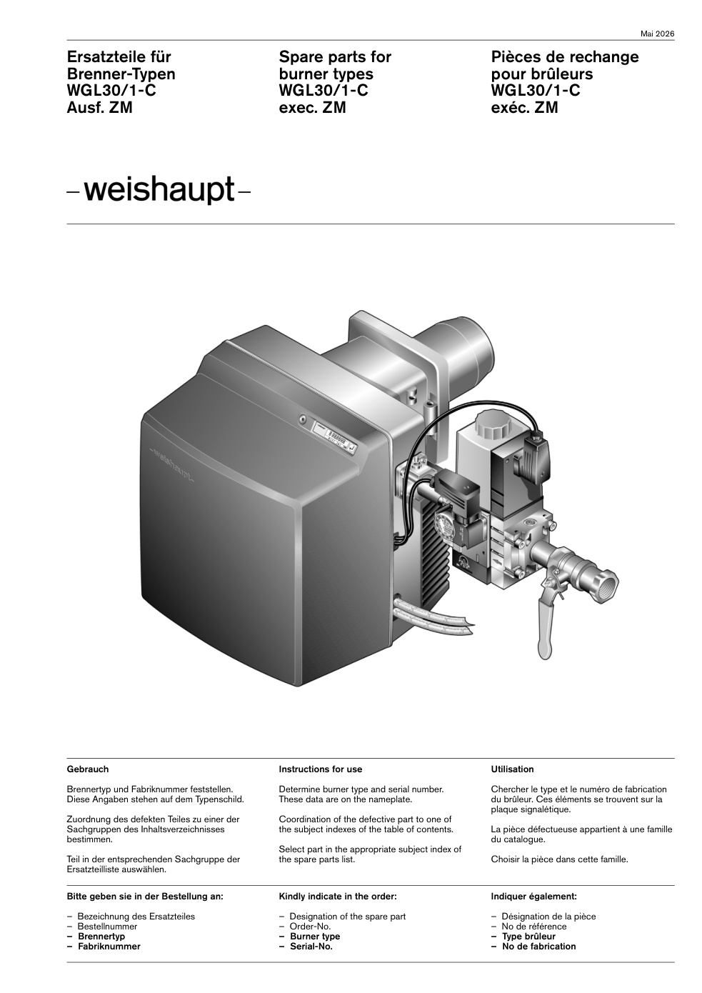 Weishaupt Brenner WGL30/1-C Ausf. ZM