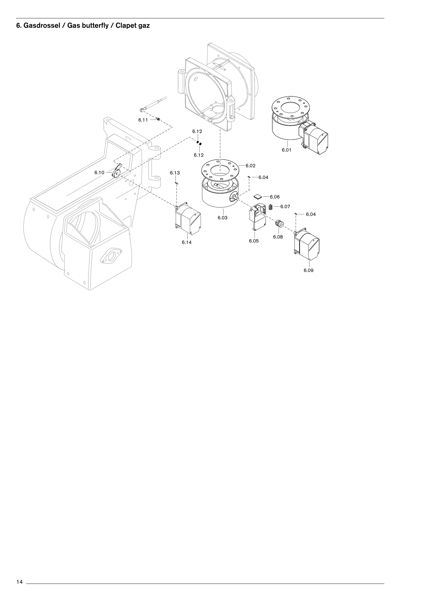 Gasdrossel / Gas butterfly / Clapet gaz