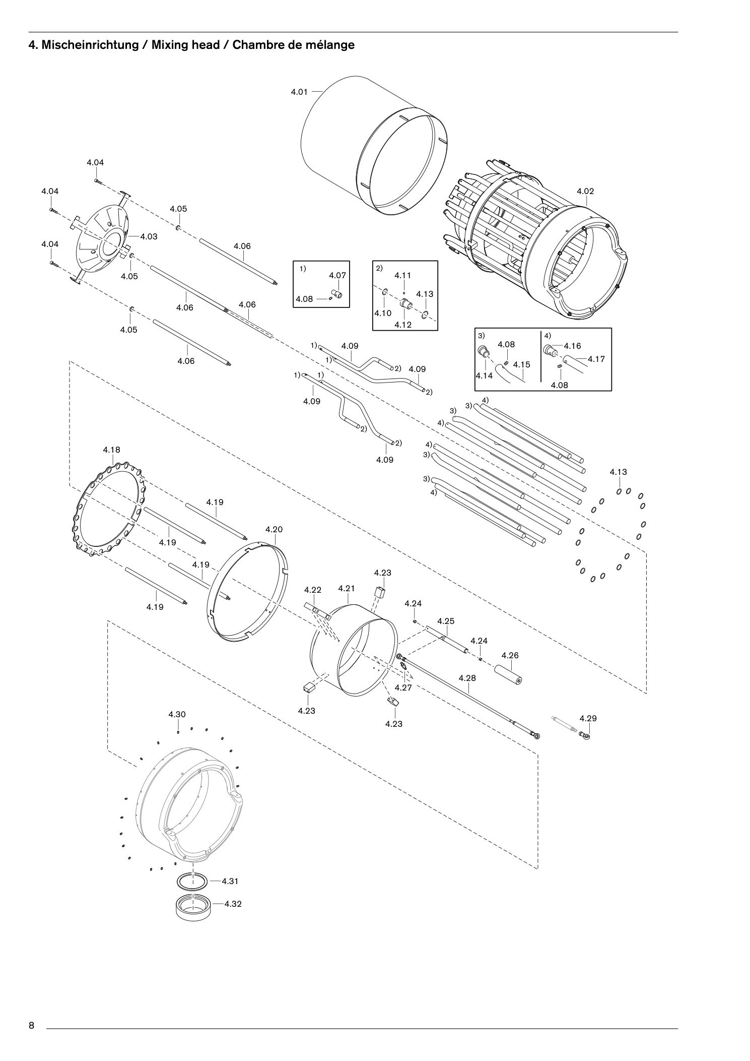 Mischeinrichtung / Mixing head / Chambre de mélange