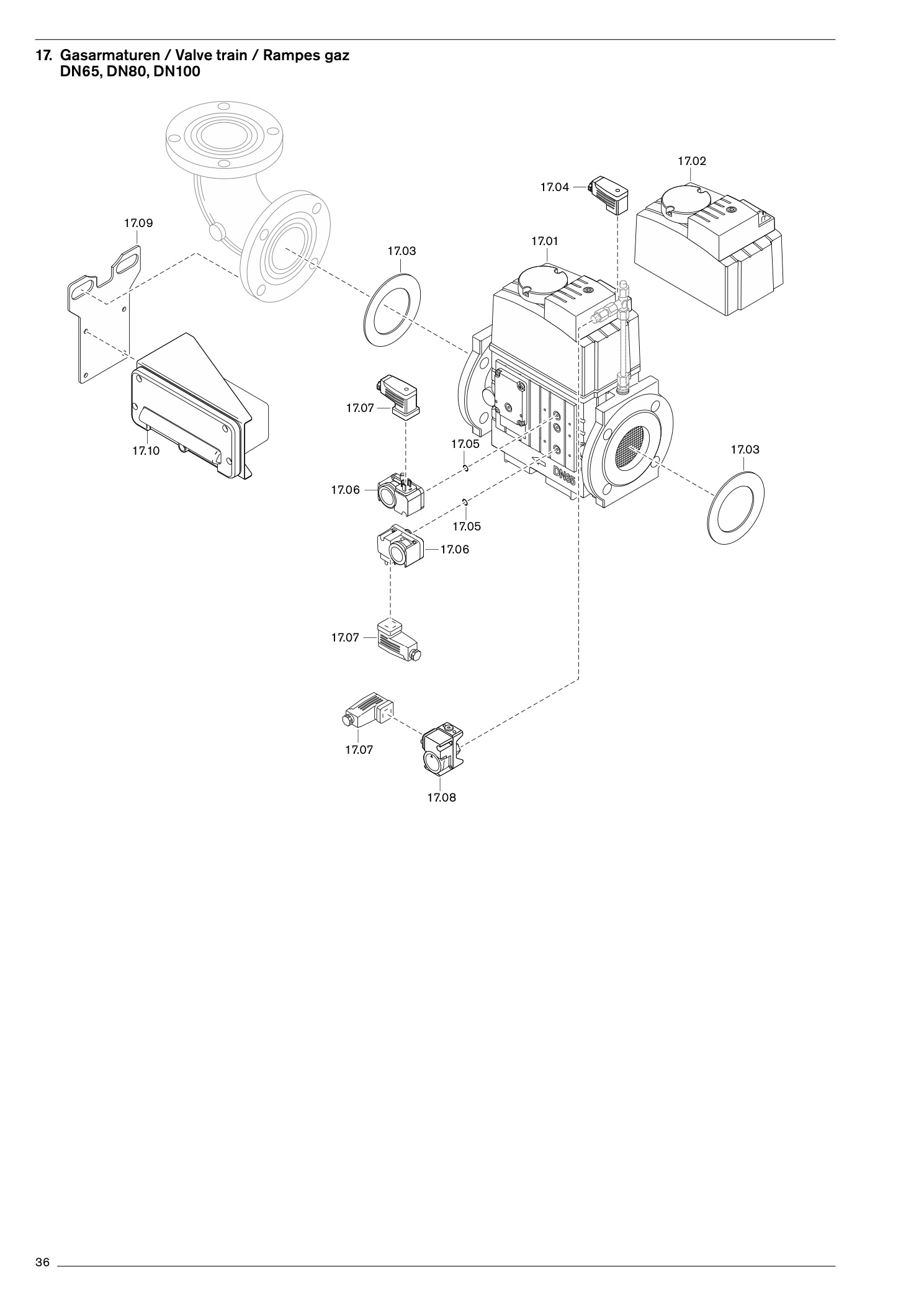 Gasarmaturen / Valve train / Rampes gaz