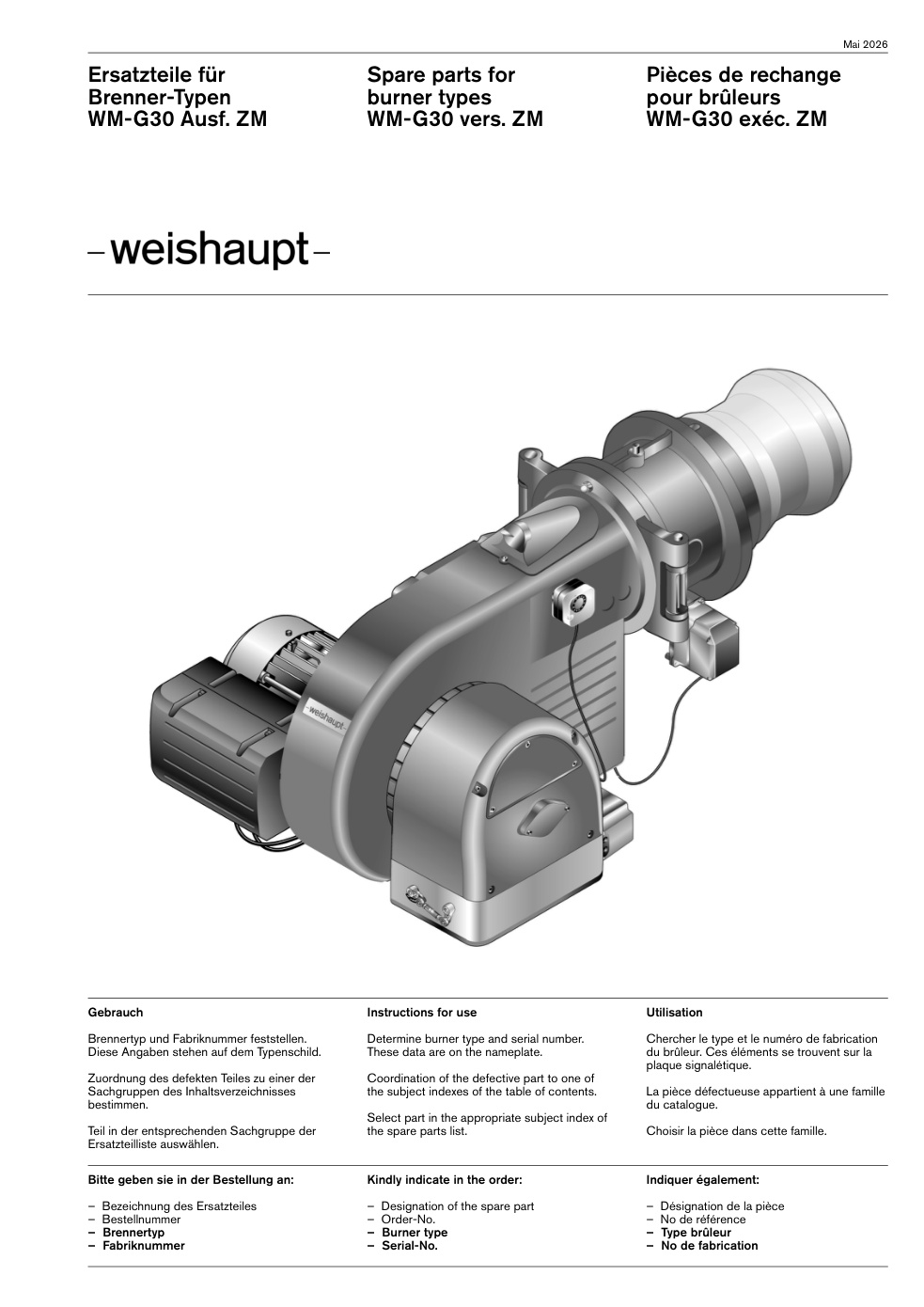 Weishaupt Brenner WM-G30 Ausf. ZM
