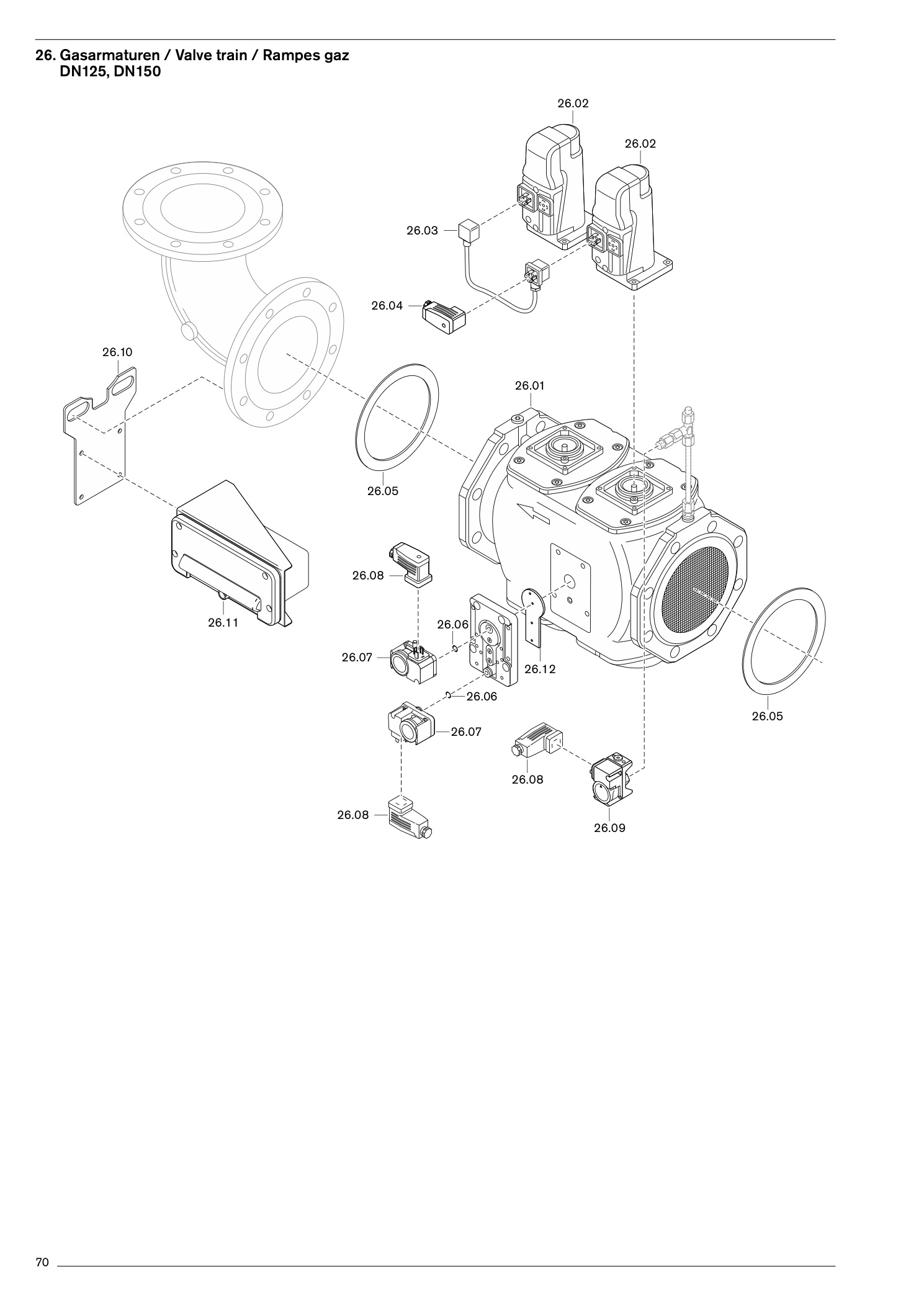 Gasarmaturen / Valve train / Rampes gaz