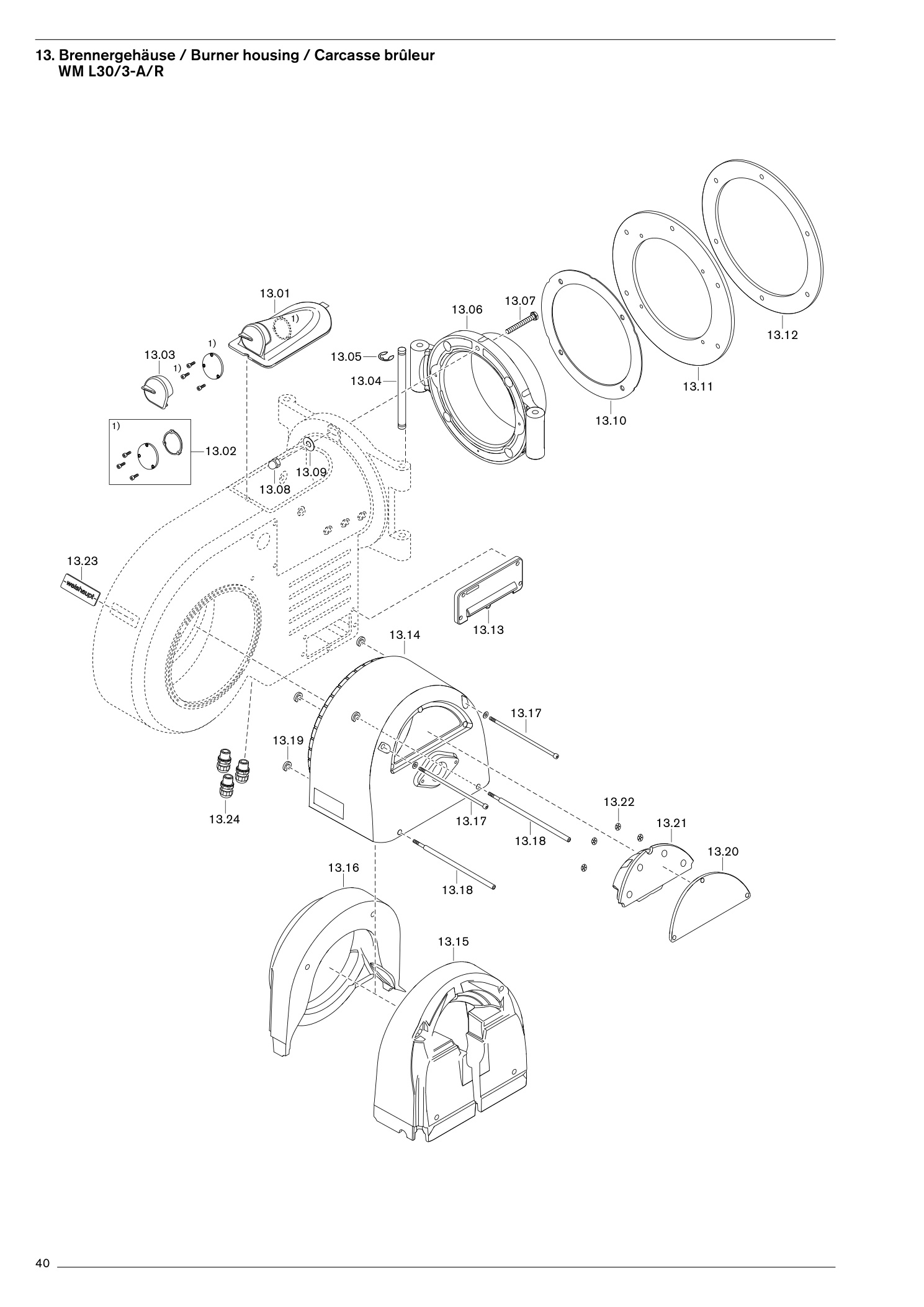 Brennergehäuse / Burner housing
