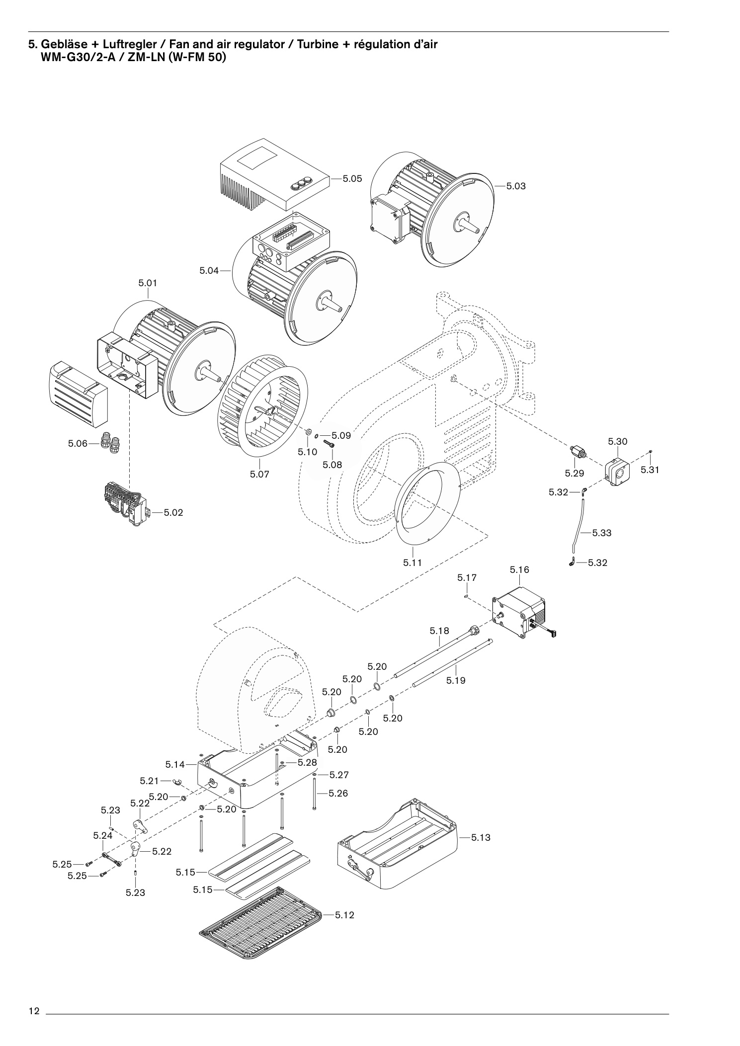 Gebläse + Luftregler / Fan and air regulator / Turbine +