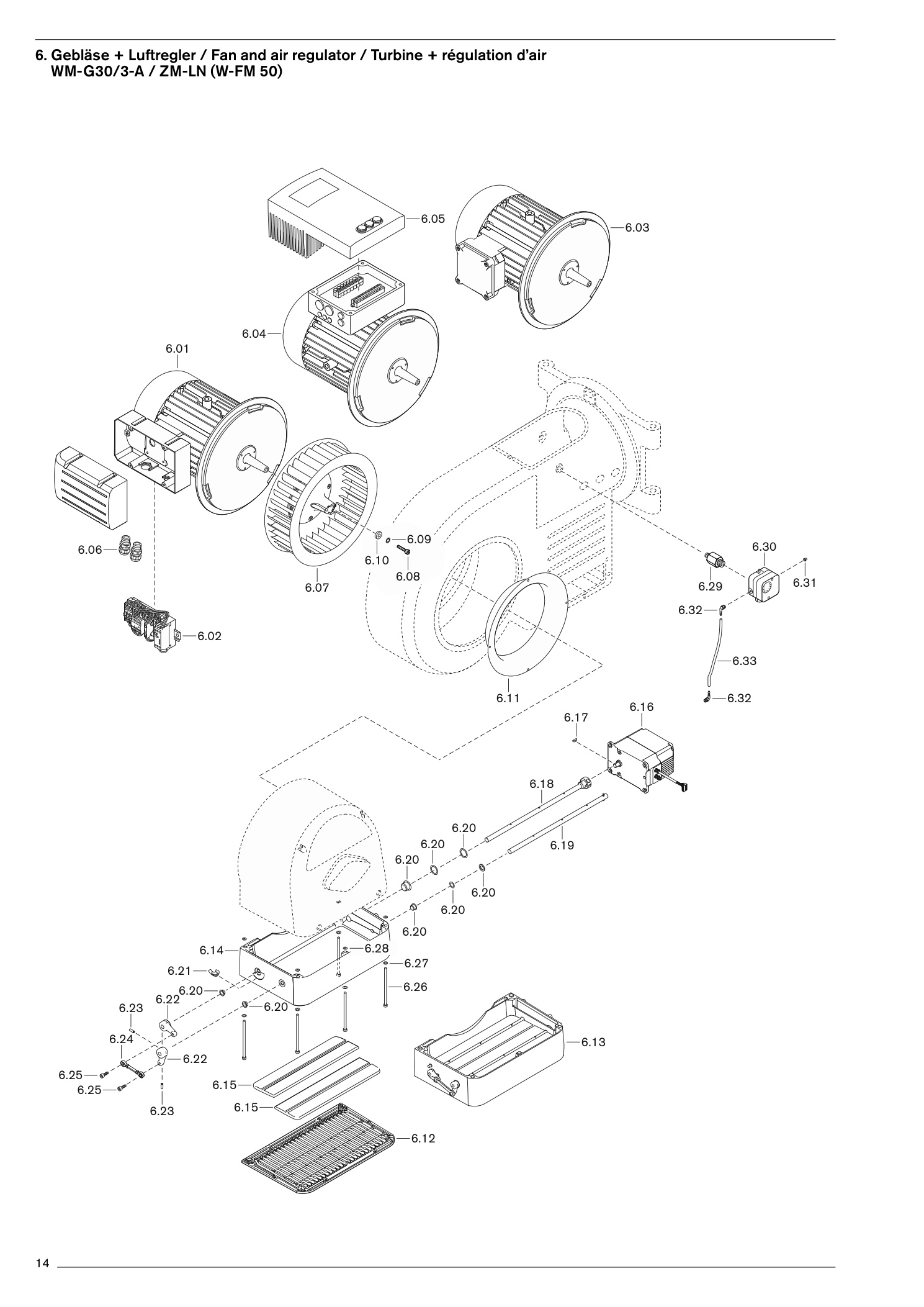 Gebläse + Luftregler / Fan and air regulator / Turbine +