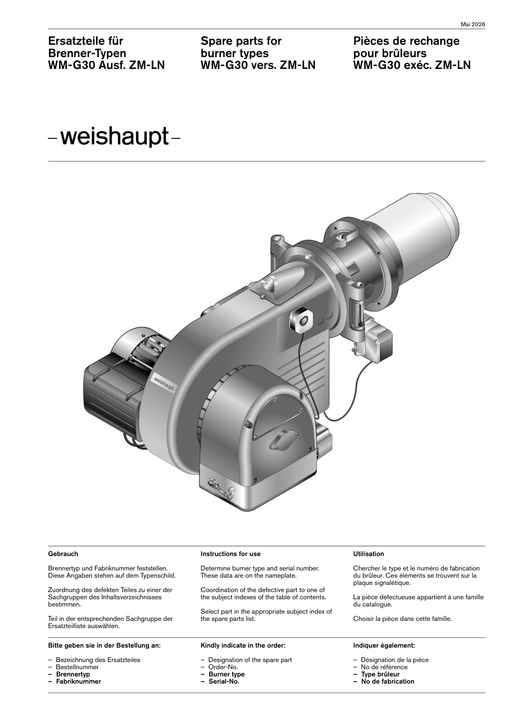 Weishaupt Brenner WM-G30 Ausf. ZM-LN