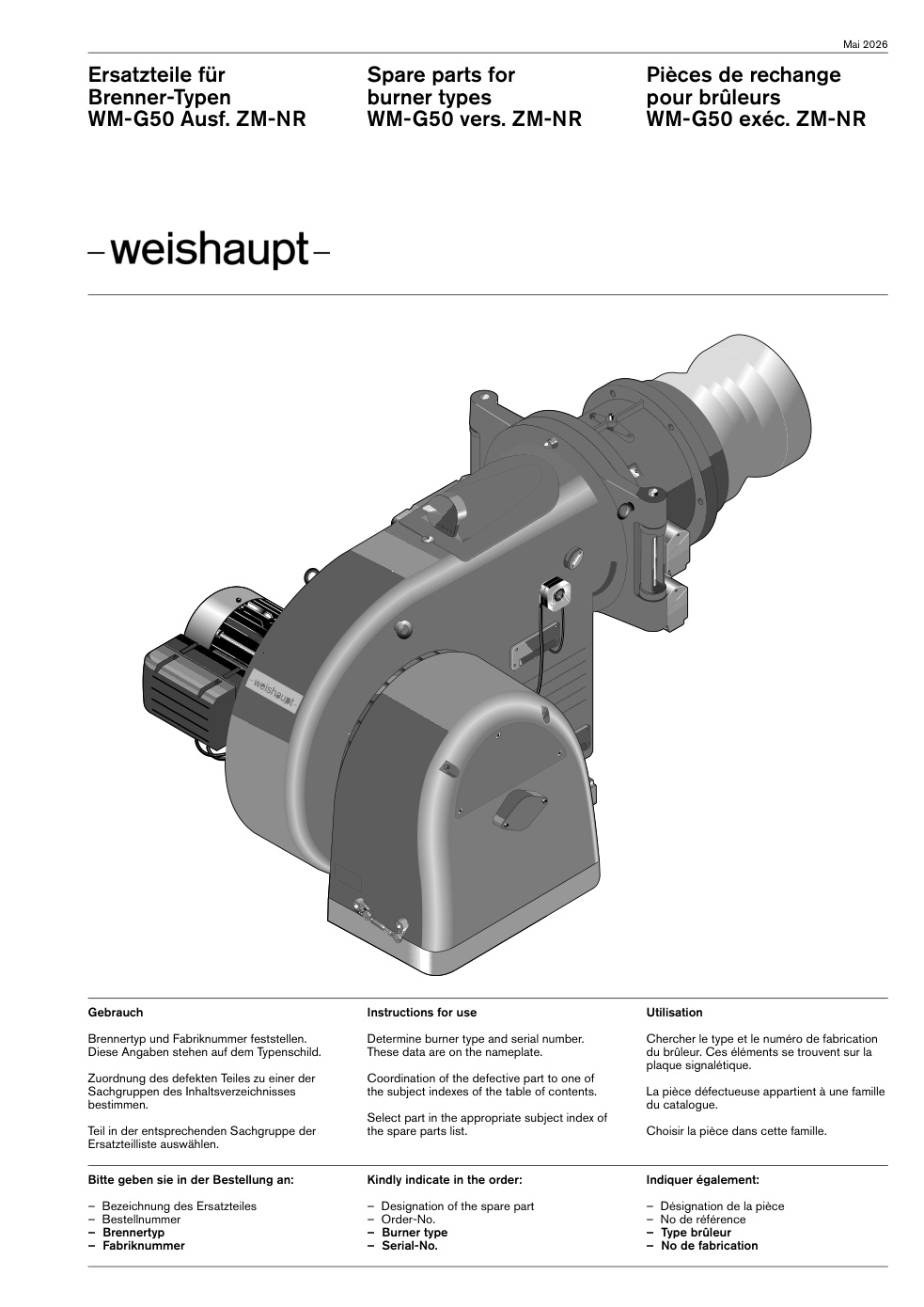 Weishaupt Brenner WM-G50 Ausf. ZM-NR