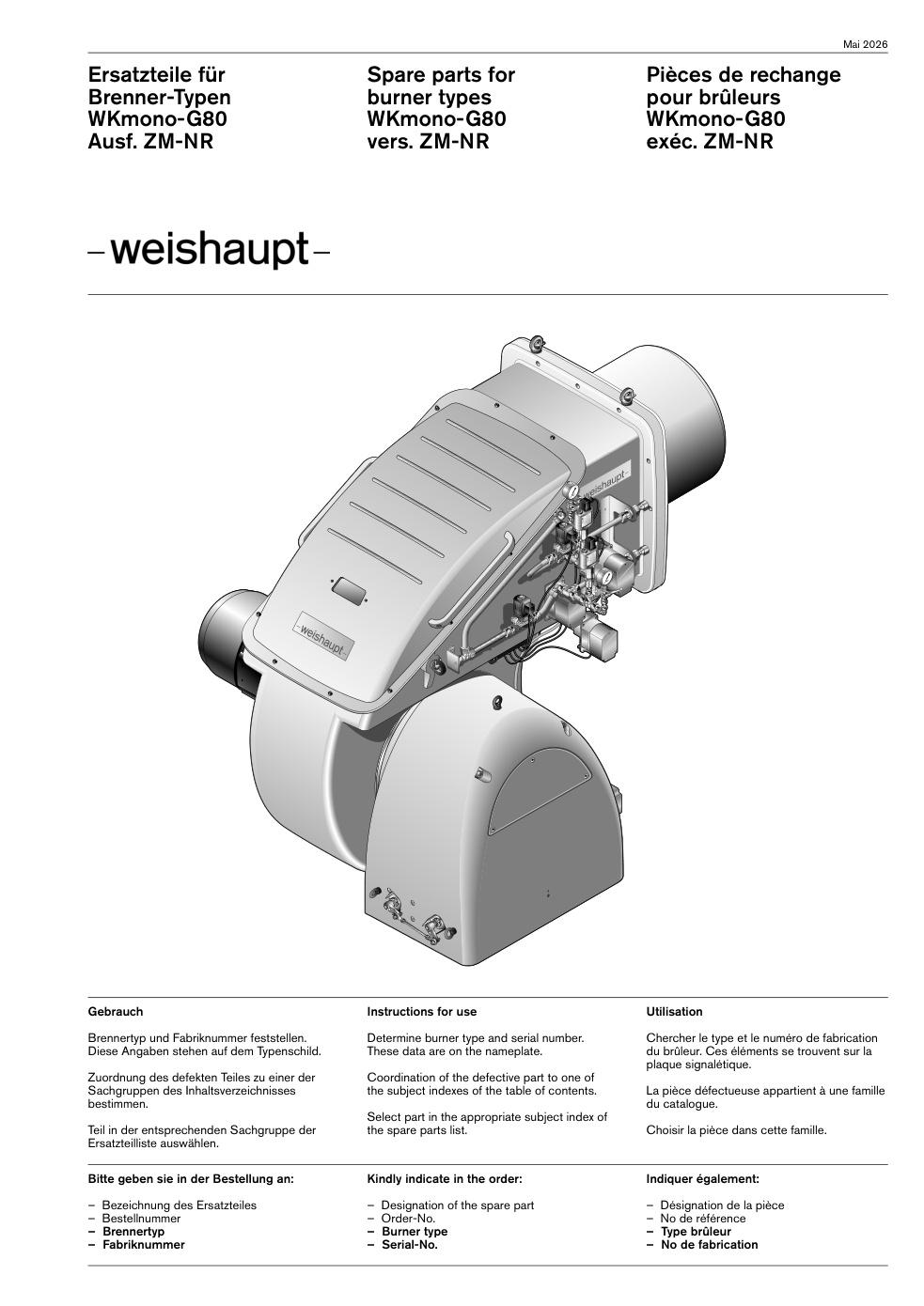 Weishaupt Brenner WKmono-G80 Ausf. ZM-NR