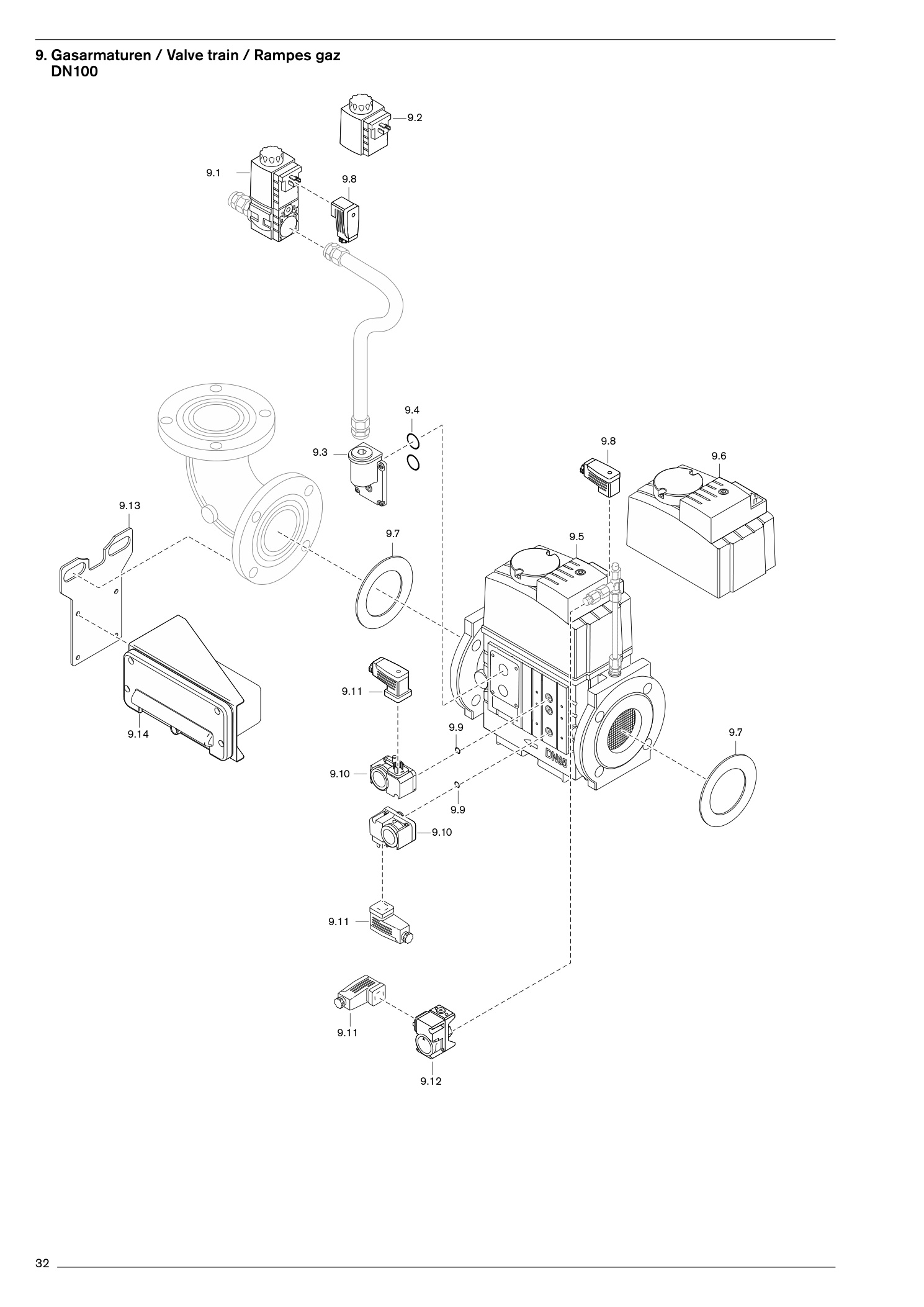 Gasarmaturen / Valve train / Rampes gaz