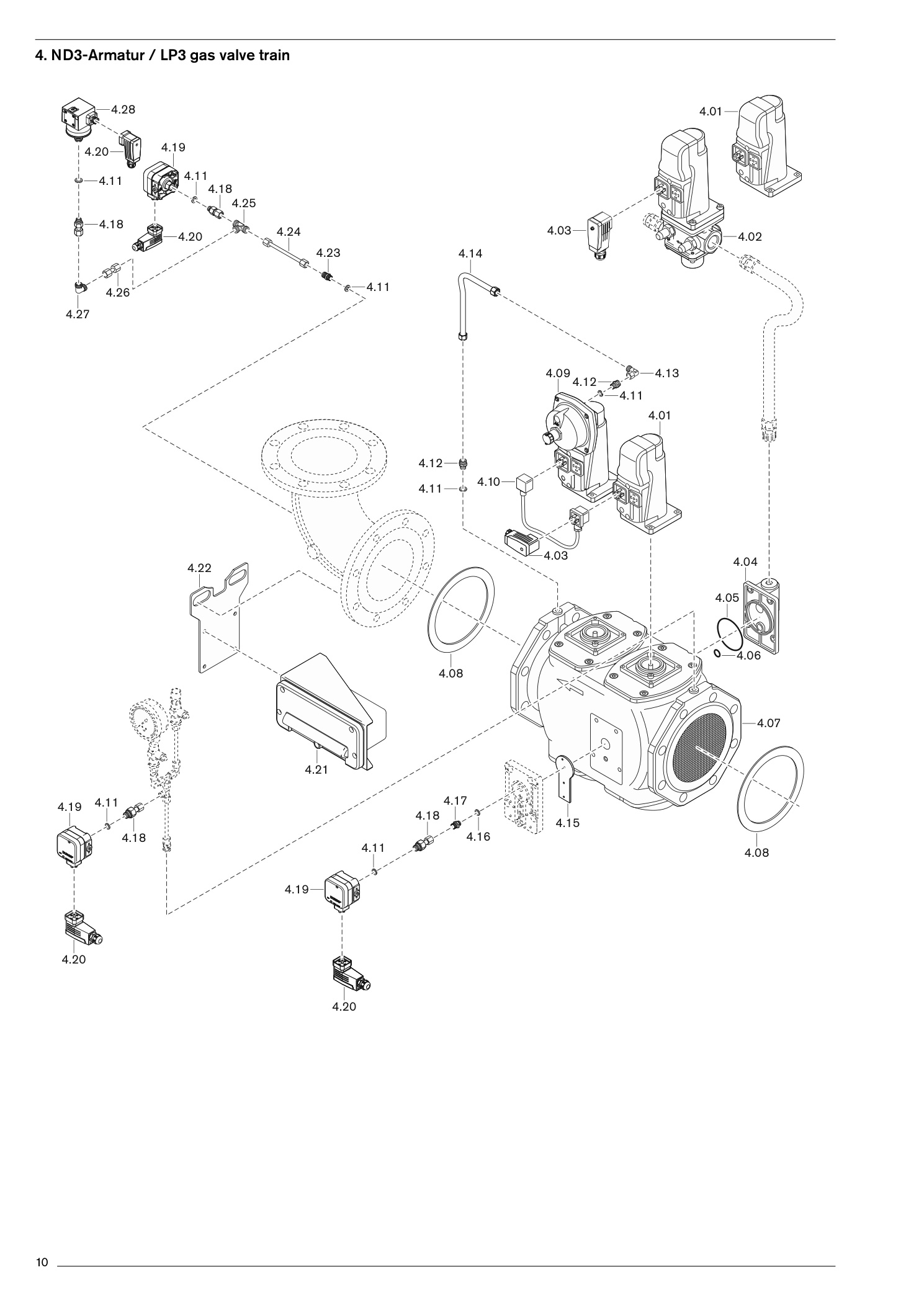 ND3-Armatur / LP3 gas valve train