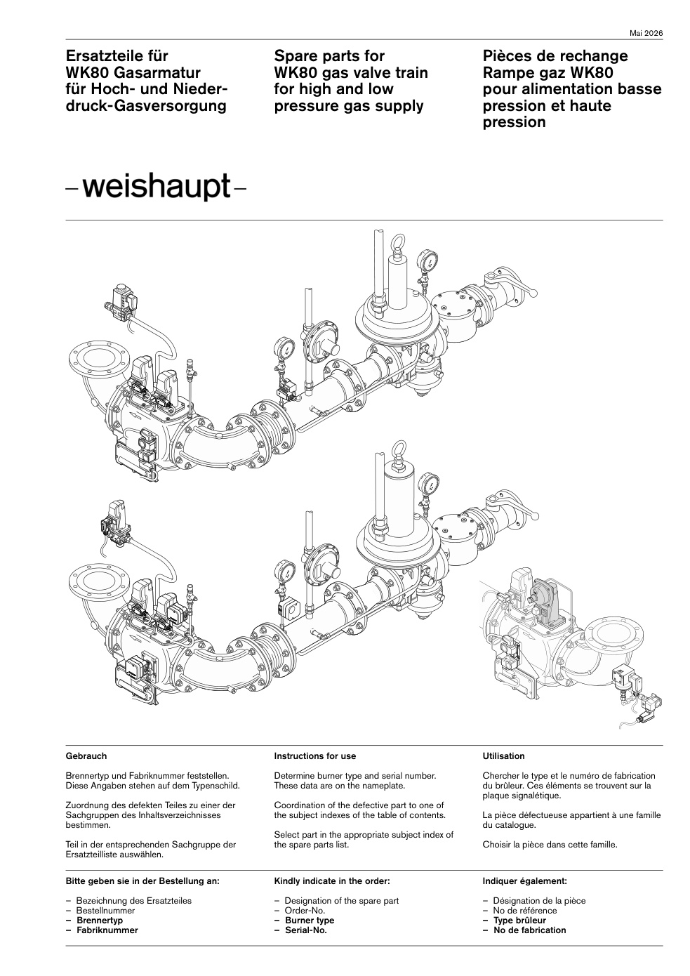 Weishaupt WK80 Gasarmatur für Hoch- und Nieder- druck-Gasversorgung