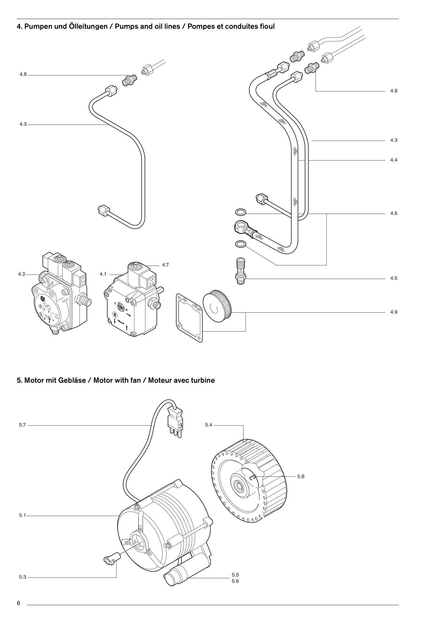 Explosionszeichnung Weishaupt Brenner WL10-D – PDF-Seite 6