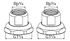 Bild von Rohrverschraubung G1 1/4 x Rp3/4 Messing