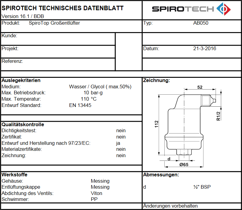 Abflussrohr für Spirotop Automatischer Entlüfter 