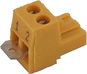 Bild von Gegenstecker 2-polig gelb mit Brücke
