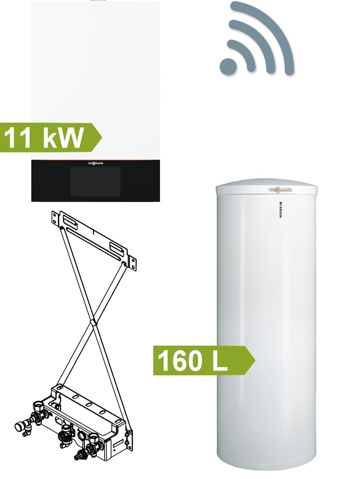 Bild von Vitodens 300-W Paket 11kW 160 L Hocheffizienz Speicher