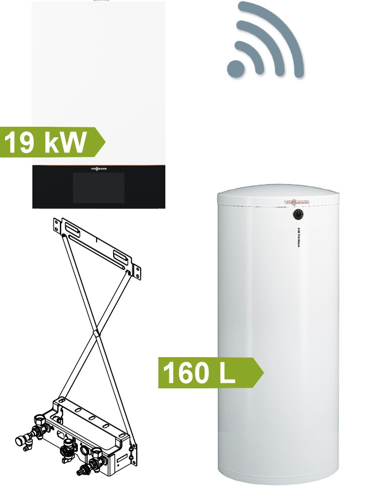 Bild von Vitodens 300-W Paket mit 160 L Edelstahlspeicher hocheffizient