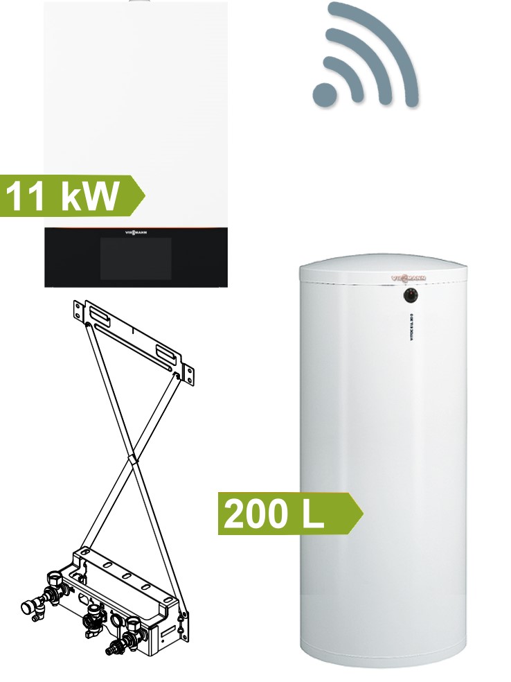 Bild von Vitodens 300-W Paket mit 200 L Edelstahlspeicher hocheffizient