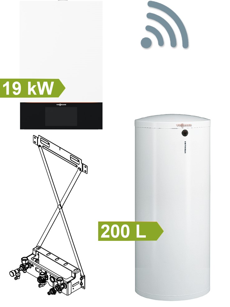 Bild von Vitodens 300-W Paket mit 200 L Edelstahlspeicher hocheffizient