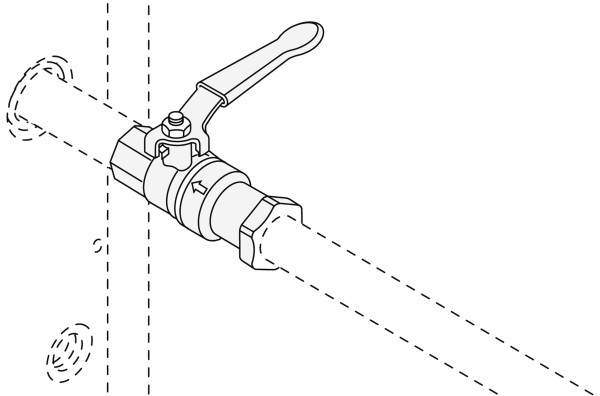 Bild von Gas-Durchgangshahn Rp1I mit TAE