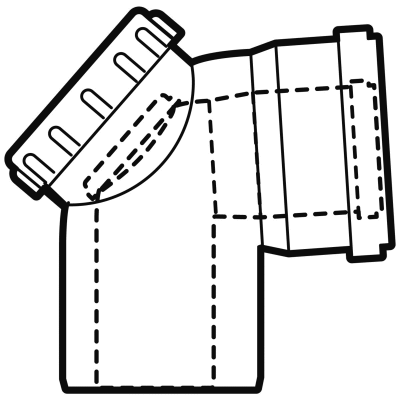 Bild von Revisionsbogen weiß/PP DN160/DN110