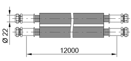 Bild von Solarleitung Vor- und Rücklauf (DN16, 12 m)