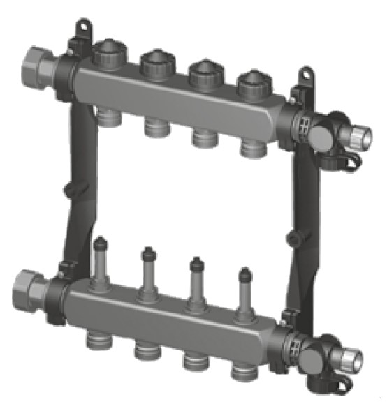 Bild von Heizkreisverteiler Edelstahl für 3-12 Heizkreise