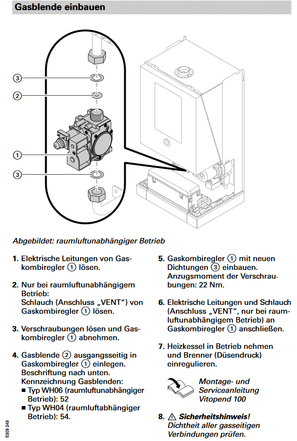 Bild von Gasblende 5,2 Vitopend