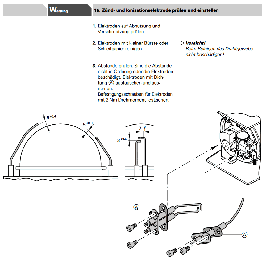 Zündelektrode für Viessmann Vitoflamme 200 VEKI 7810727 ersetzt 5154253