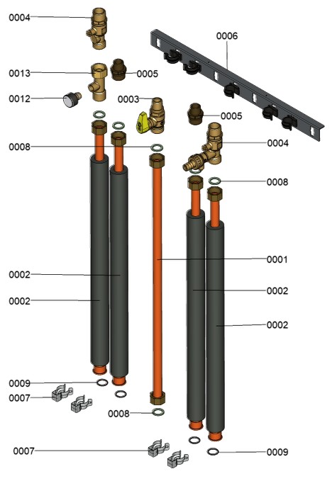 Viessman Anschluss-Set für Aufputzinstallation nach oben