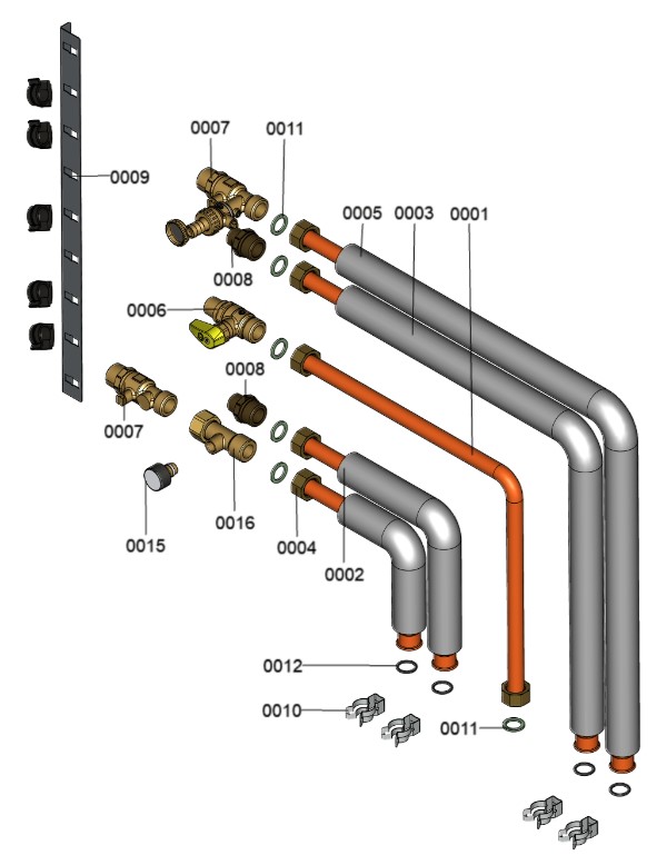 Viessman Anschluss-Set für Aufputzinstallation seitlich