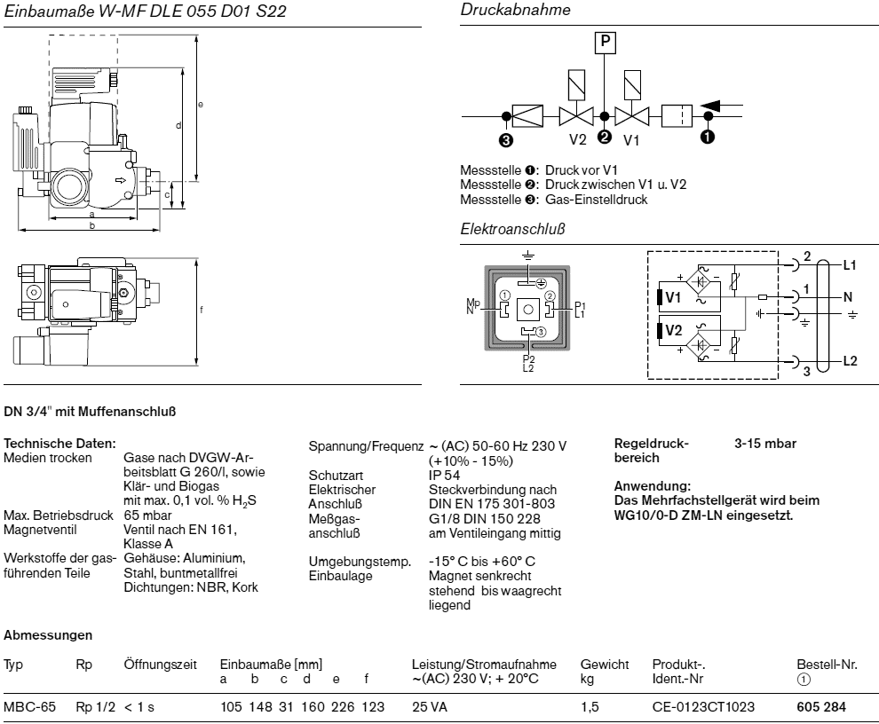 Bild von Mehrfachstellgerät Rp 1/2 230V Typ W-MF 055 D01 S22