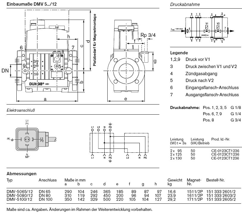 Bild von Magnetventil Set DMV 5080/12 230V