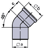 Bild von Abgasbogen 45 Grad
