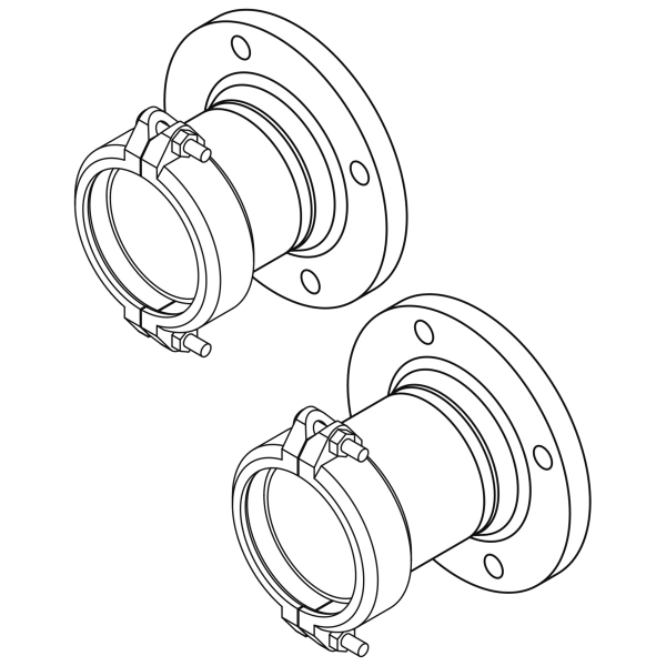 Bild von Übergangs-Set DN100 Rollnut/Flansch PN6